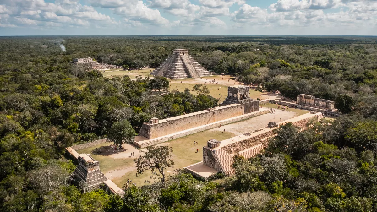 Mayan pyramid in Quintana Roo Mexican Caribbean