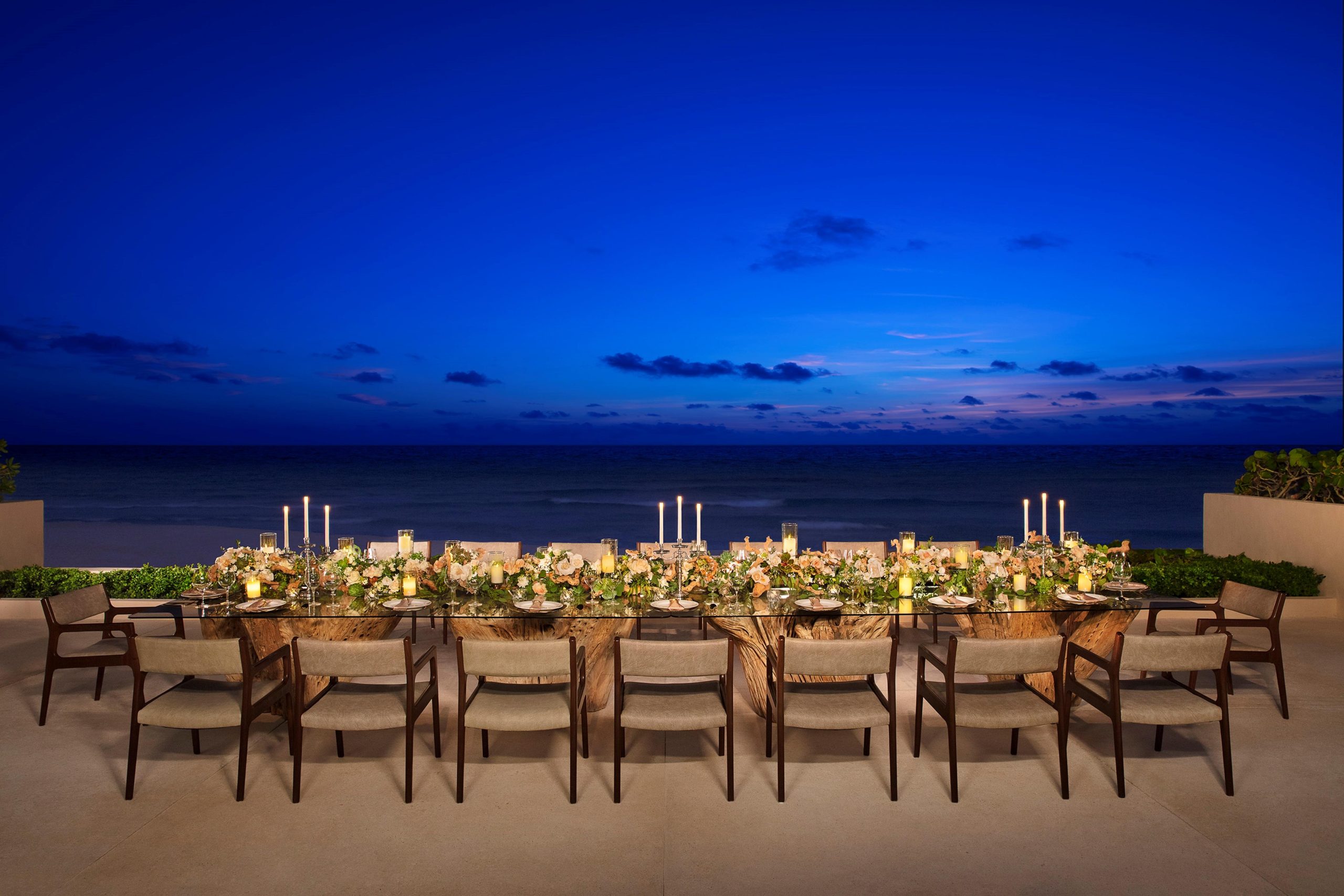 Secrets The Vine Cancún terrace wedding venue with sea and lagoon views