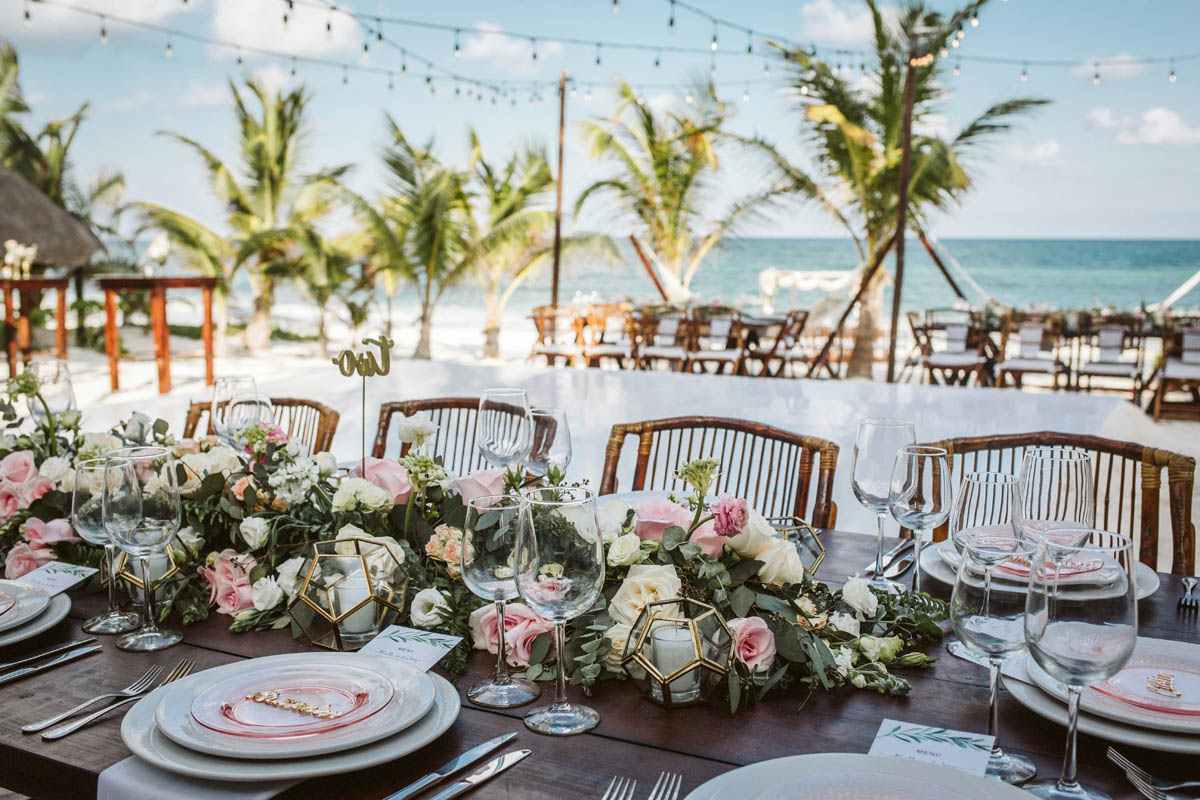 Akiin Beach Tulum wedding with bohemian and rustic charm
